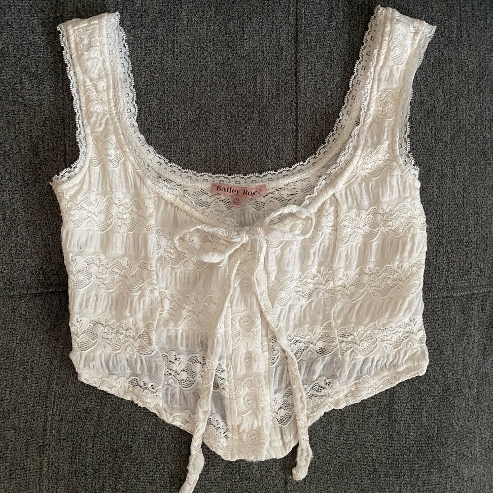 Bailey Rose Lace Crop Top with Basque Waist